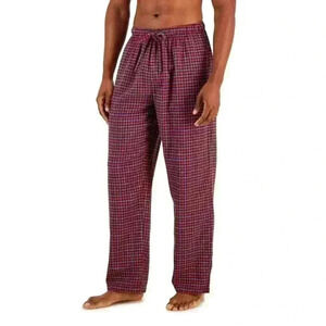 Club Room Mens Red/Green Plaid Flannel Sleep Pants, XL